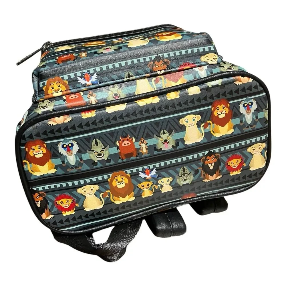 Disney Loungefly Backpack Black Lion King Chibi Mufasa‎ Simba Tribal Safari READ